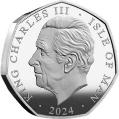 50 Pence - Charles III D-Day Normandy Landings, Silver Proof gilded