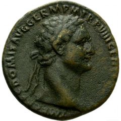 As - Domitian COS XIIII LVD SAEC FEC S C, Tiber