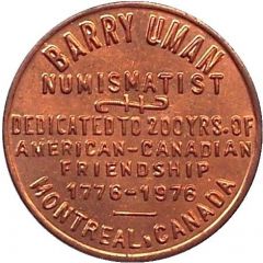 Token - Barry Uman - U.S. Bicentennial Montreal, Quebec