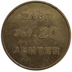 Car Wash Token - Wash jet. 20 center Brass
