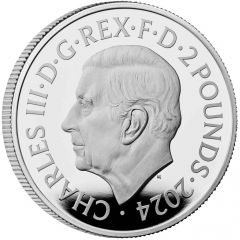 2 Pounds - Charles III 1 oz Fine Silver