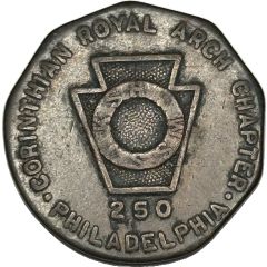 Masonic Shekel - Corinthian Chapter #250 Philadelphia, Pennsylvania