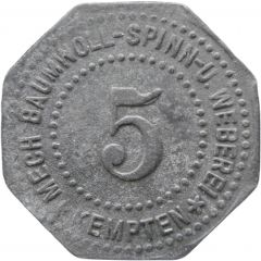 5 Pfennig - Kempten Mechanische Baumwollspinnerei