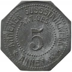 5 Pfennig - Annen Gussstahlwerk Akt. Ges.