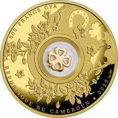 500 Francs Four-leaf clover, gold plated