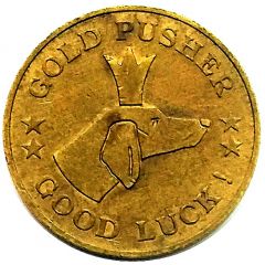 Gold Pusher Token Brass