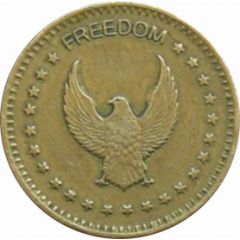 Token - No Cash Value Eagle looking left, `Freedom`, Brass, 23 mm
