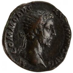 Dupondius - Commodus SALVS AVG TR P VII IMP IIII COS III P P S C, Salus