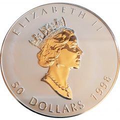 50 Dollars - Elizabeth II 3rd portrait, 10 oz silver bullion coinage