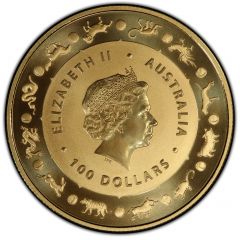 100 Dollars - Elizabeth II 4th Portrait - Year of the Monkey - Gold Bullion Coin