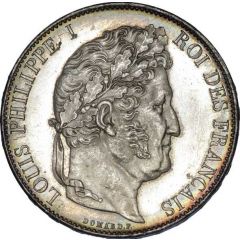 5 Francs - Louis Philippe I Domard type, 3rd retouch, relief edge