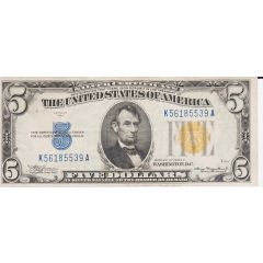 5 Dollars Silver Certificate, Yellow Seal - North Africa