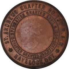 Masonic Penny - St. Andrews Chapter No. 139 Havelock, Ontario