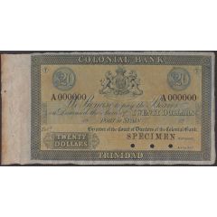 20 Dollars Colonial Bank