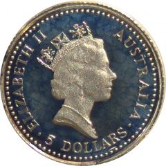 5 Dollars - Elizabeth II 3rd Portrait - Koala - Platinum