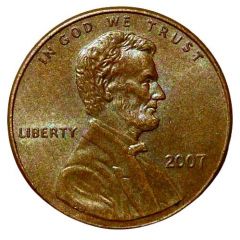 1 Cent `Lincoln Memorial Cent` copper plated zinc