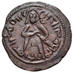 Follis / Fals - Abd al-Malik ibn Marwan - standing caliph type Arab-Byzantine
