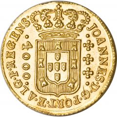 4000 Réis - John, Prince Regent Bahia and Rio de Janeiro Mints, Large and Small Crown