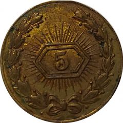 5 Cents - Radiant Wreath Saloon Poker Chip