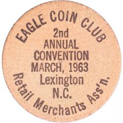 Wooden Nickel - Eagle Coin Club Lexington, North Carolina