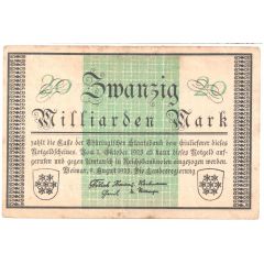 20 000 000 000 Mark Thüringische Staatsbank