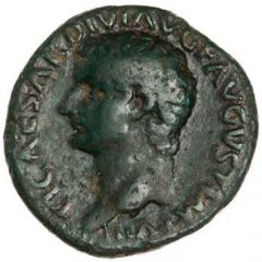 As - Tiberius IMP T CAES DIVI VESP F AVG P M TR P P P COS VIII RESTITVIT