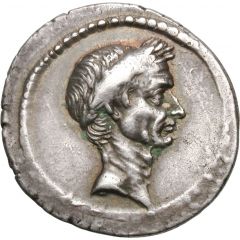 Denarius - Julius Caesar L•FLAMINIVS IIII•VIR