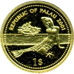 1 Dollar Emperor Angelfish, Gold Proof Issue