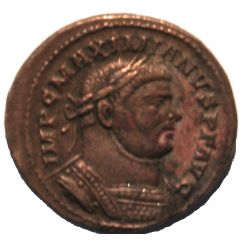 Nummus - Maximianus small head, IMP C MAXIMIANVS P F AVG, GENIO POPVLI ROMANI, Londinium