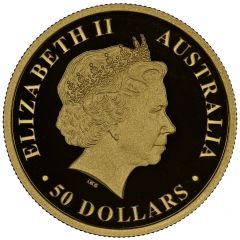 50 Dollars - Elizabeth II 4th Portrait - King Brown Snake - Gold Bullion Coin