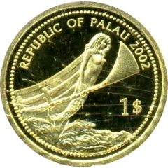1 Dollar Blue-powder Surgeonfish, Gold Proof Issue