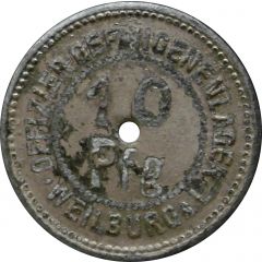 10 Pfennig - Weilburg an der Lahn Offizier-Gefangenenlager