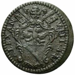 1 Quattrino - Alexander VIII Saint Peter, with year