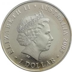 1 Dollar - Elizabeth II 4th Portrait - 90th Anniversary ANZAC