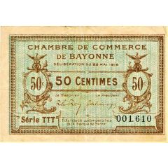 50 Centimes - Chambre de Commerce de Bayonne 64