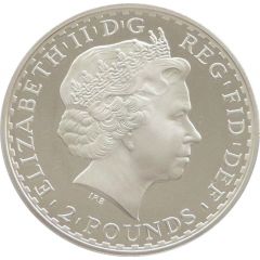2 Pounds - Elizabeth II 4th portrait, 1 oz Fine Silver