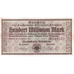 100 000 000 Mark Reichsbahndirektion
