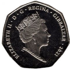 50 Pence - Elizabeth II Summer Olympic Games - Sprinting, colourised version