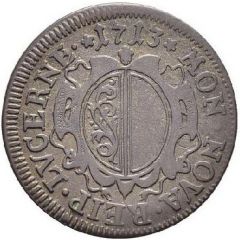1/2 Batzen Hearts in quarters