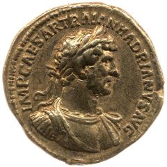 Aureus - Hadrian P M TR P COS III GEN P R, Genius