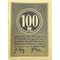 100 Pfennigs Mitteldeutsche Notgeldausstellung