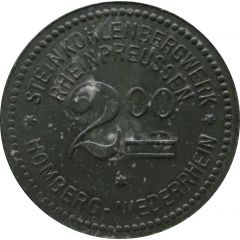 2 Mark - Homberg Steinkohlenbergwerk Rheinpreussen Homberg-Niederrhein