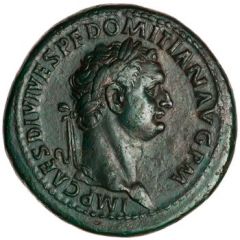 Sestertius - Domitian TR P COS VII DES VIII P P S C, Minerva