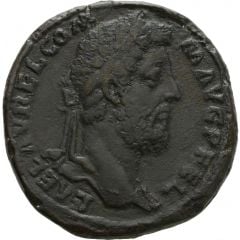 Sestertius - Commodus P M TR P XVII IMP VIII COS VII P P S C, Serapis, Isis, and Victory