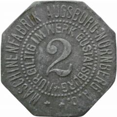 2 Pfennig - Augsburg Maschinenfabrik Augsburg-Nürnberg