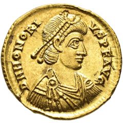 Solidus - Honorius VICTORIA AVGGG; Ravenna