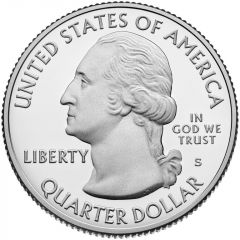 1/4 Dollar `Washington Quarter` Pictured Rocks National Lakeshore, Michigan - Silver Proof