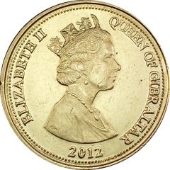 1 Pound - Elizabeth II Neanderthal Skull - Type 2