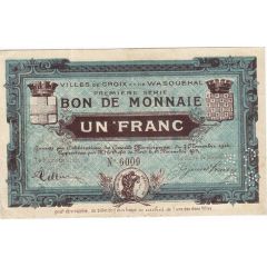 1 Franc - Bon de monnaie de Croix et de Wasquehal [59]