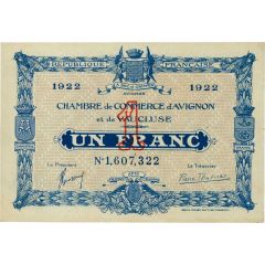 1 Franc - Chambre de Commerce d`Avignon et de Vaucluse 84